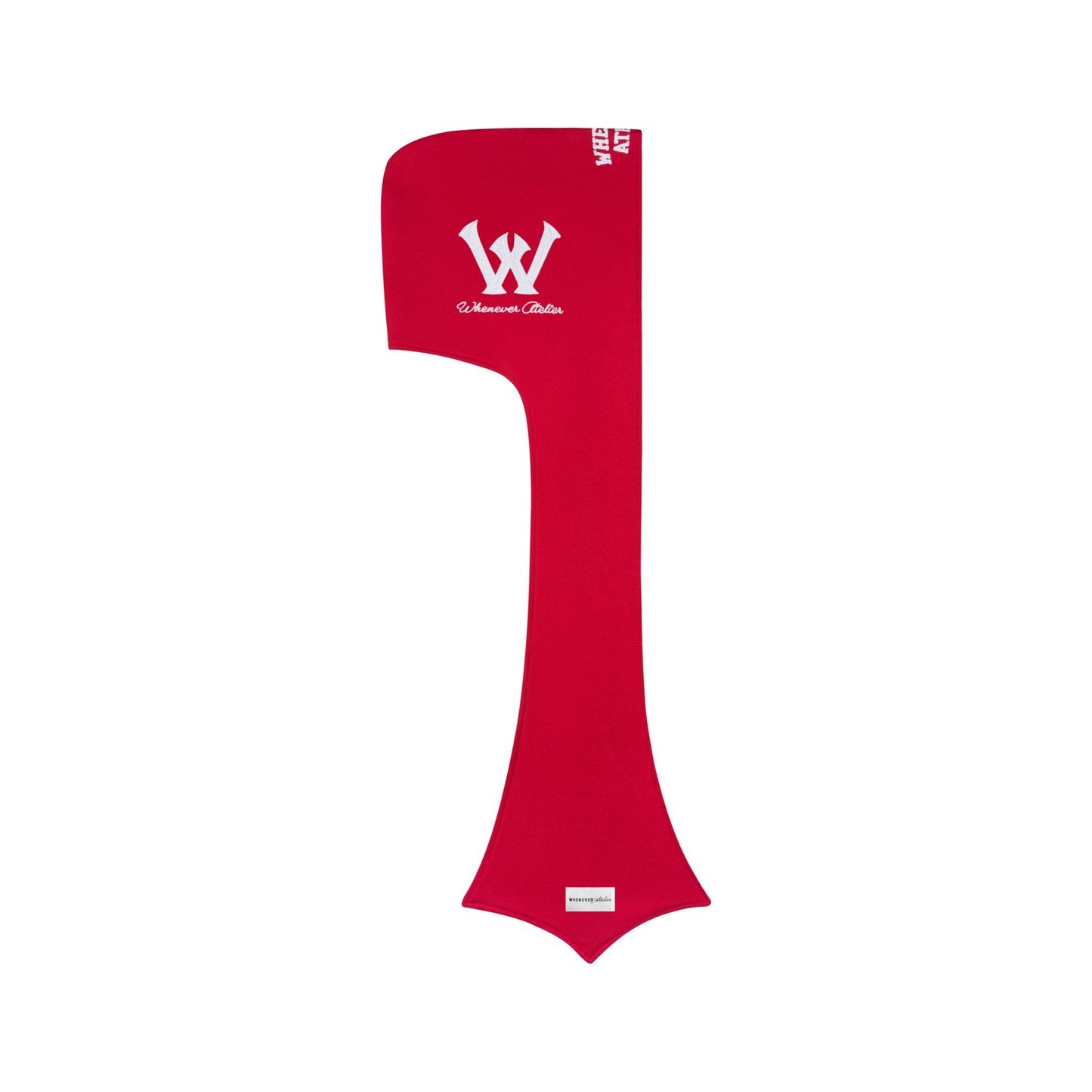 "WHENEVER" PATCHWORK HOODED SCARF / RED