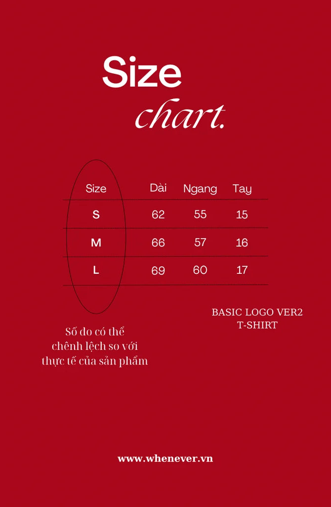 “WHENEVER” BASIC LOGO VER2 T-SHIRT / WHITE