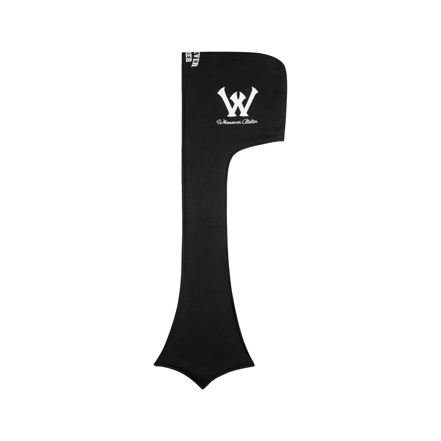 "WHENEVER" PATCHWORK HOODED SCARF / BLACK