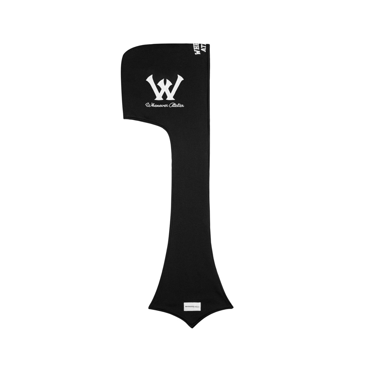 "WHENEVER" PATCHWORK HOODED SCARF / BLACK
