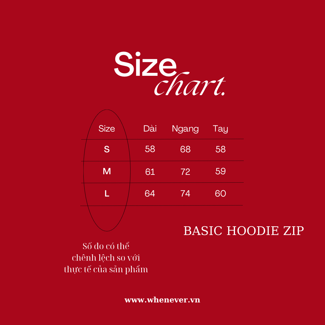 “WHENEVER” BASIC ZIP-UP HOODIE / BLACK VER 2