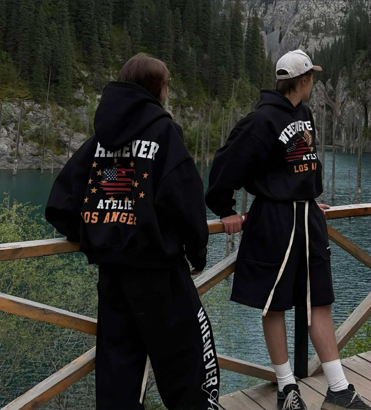 "WHENEVER" LA HOODIE / BLACK