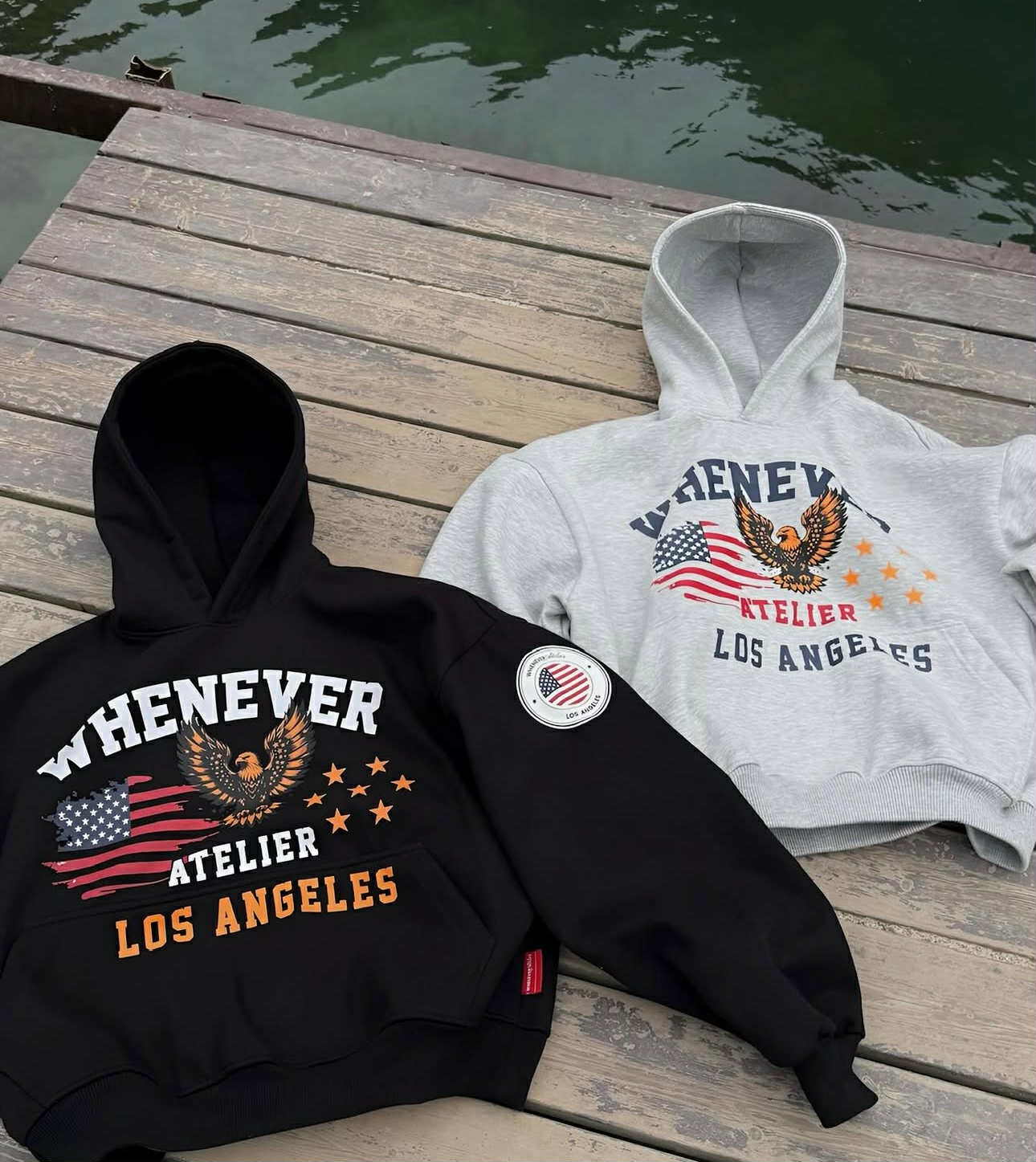 "WHENEVER" LA HOODIE / BLACK