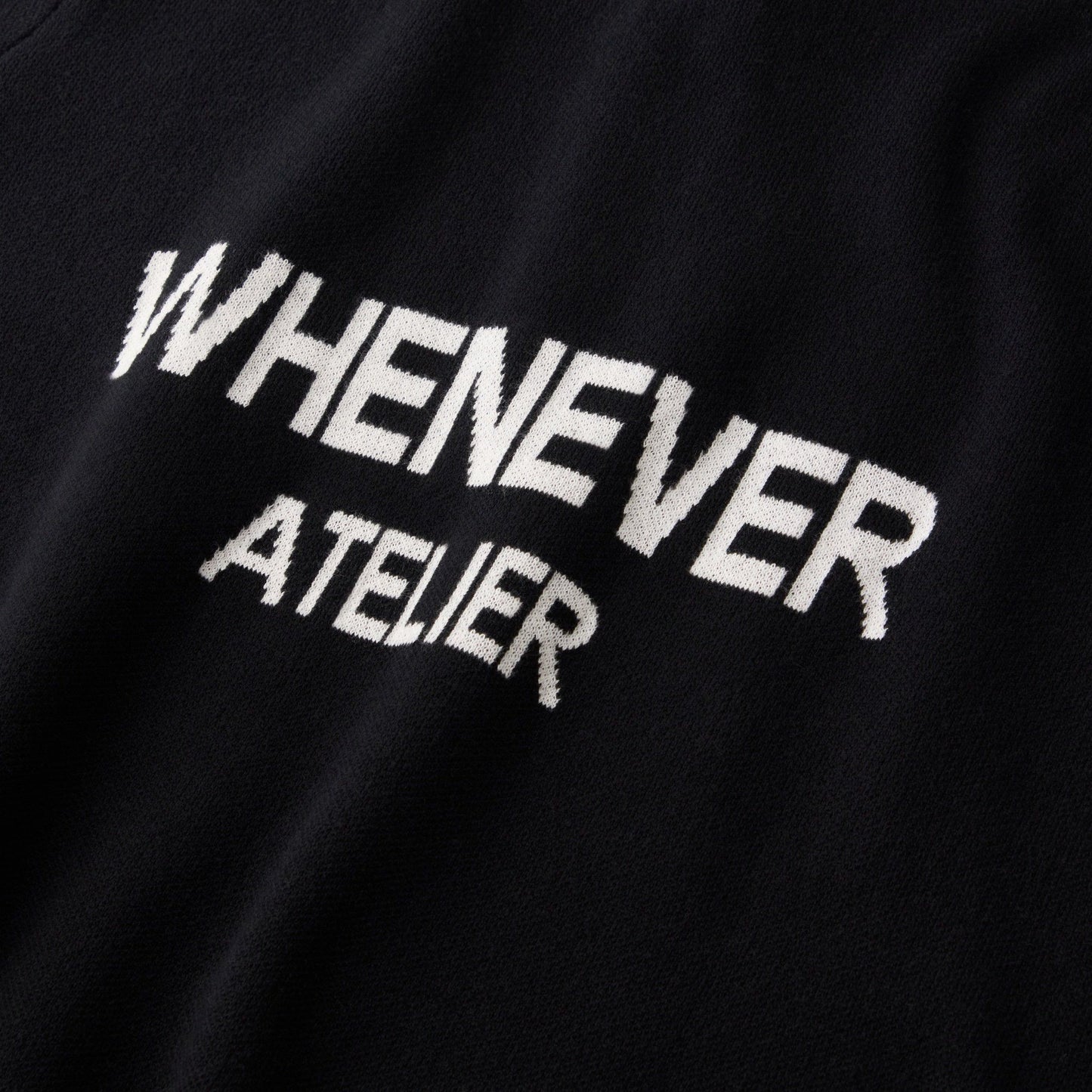 “WHENEVER” NY KNIT POLO SHIRT / BLACK