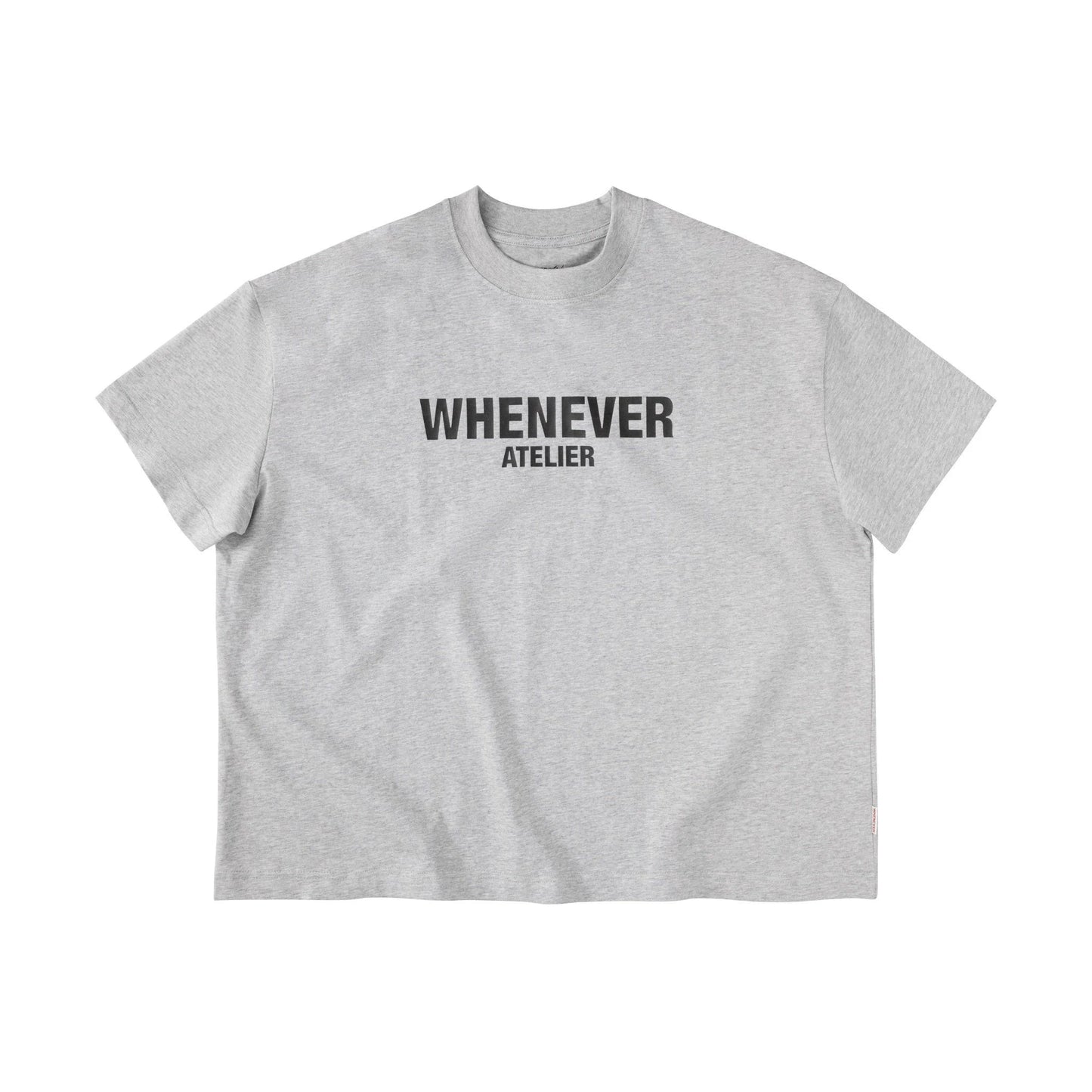 “WHENEVER” BASIC LOGO SS25 T-SHIRT / GREY