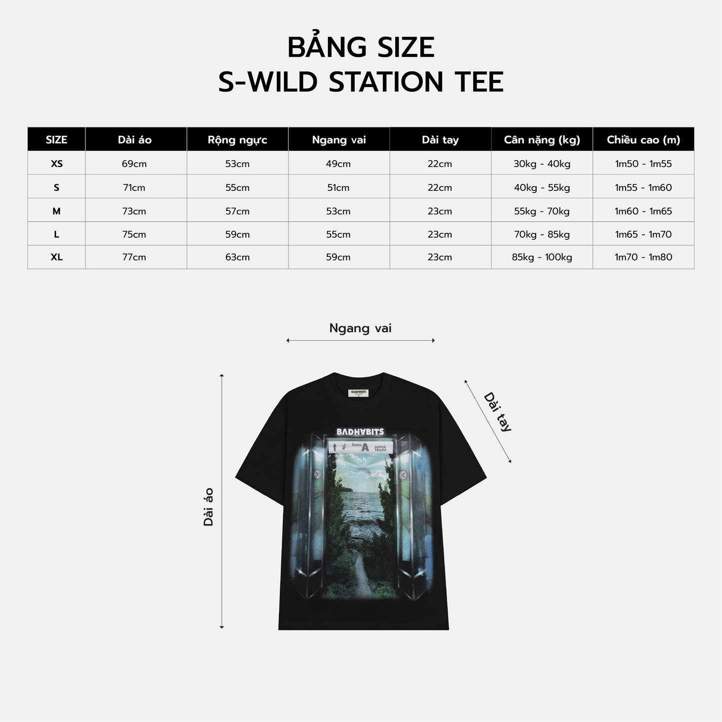 BLACK S-WILD STATION TEE - BAD HABITS SUPERTRAMP COLLECTION