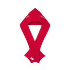 "WHENEVER" PATCHWORK HOODED SCARF / RED