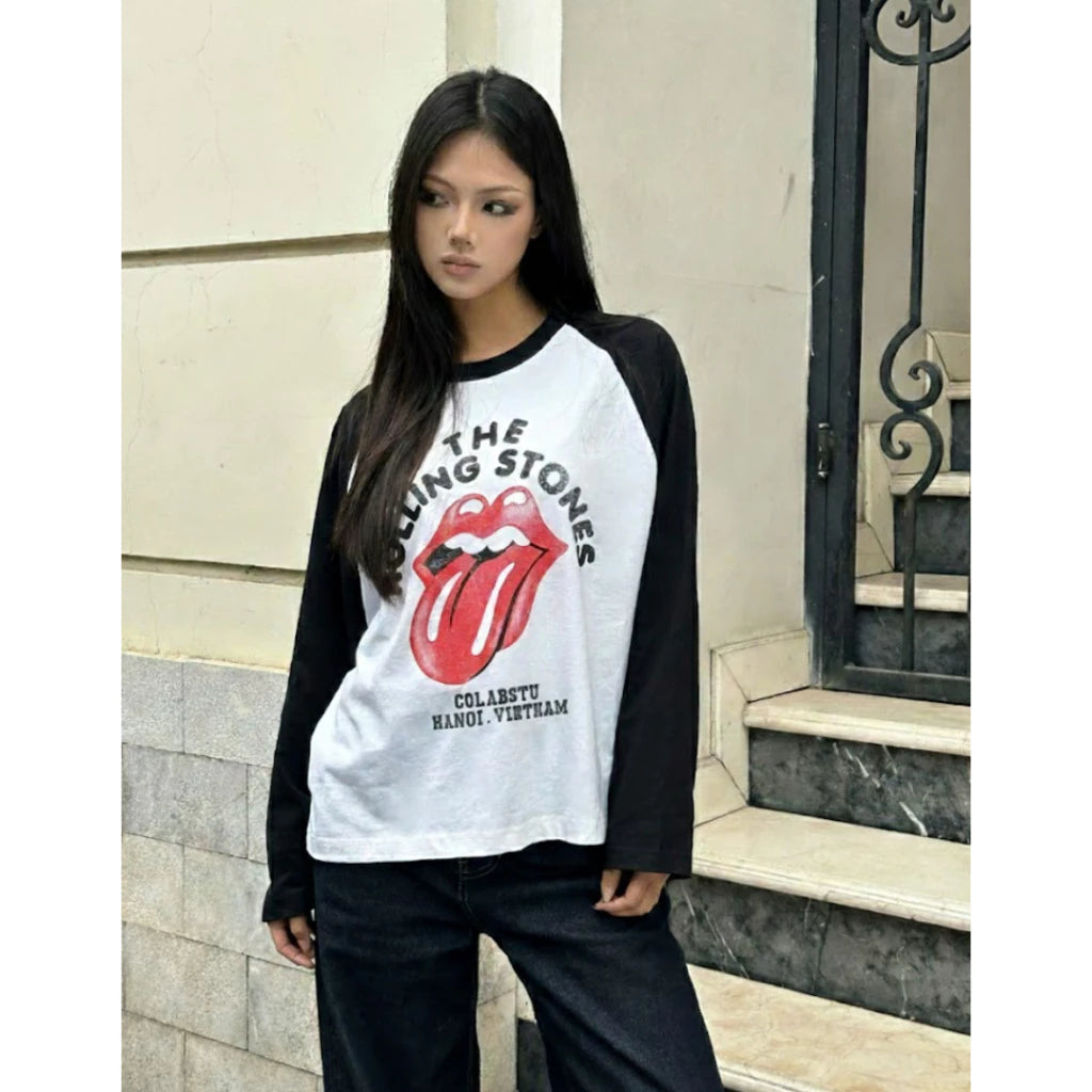 DCxRS Faded Print Raglan LS T-Shirt