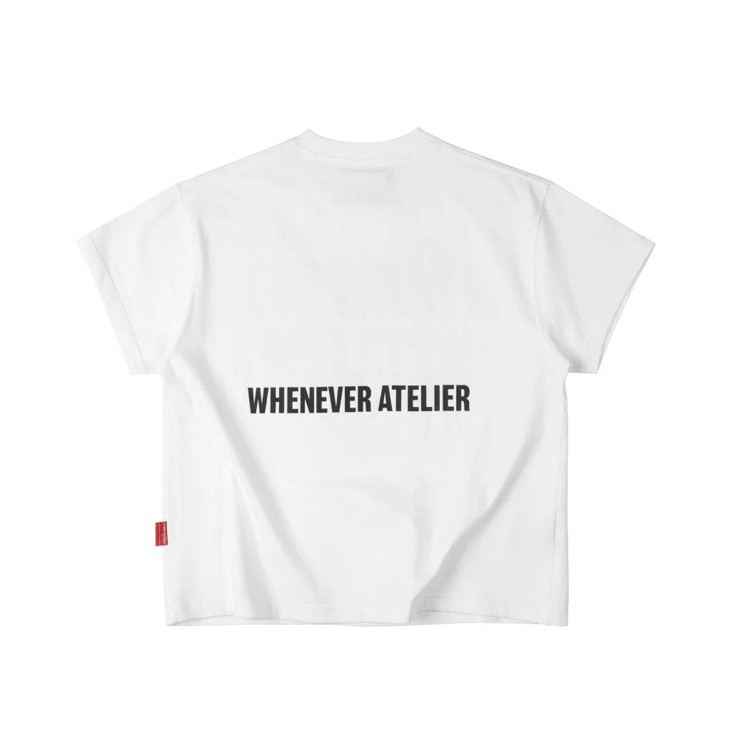 “WHENEVER” BASIC LOGO VER2 T-SHIRT / WHITE