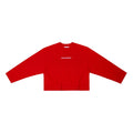 “WHENEVER” SS25 EMBROIDERED LOGO LONG SLEEVES T-SHIRT / RED