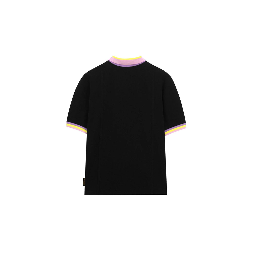 STRIPE RABBIT POLO - BLACK