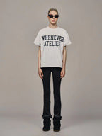 “WHENEVER” BASIC LOGO VER2 T-SHIRT / WHITE