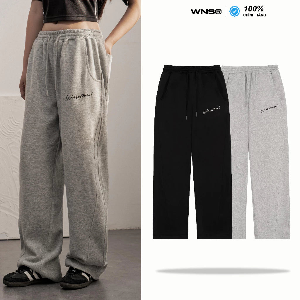 WNS Signature Pant - Quần Nỉ Dài Ống Rộng Form Unisex