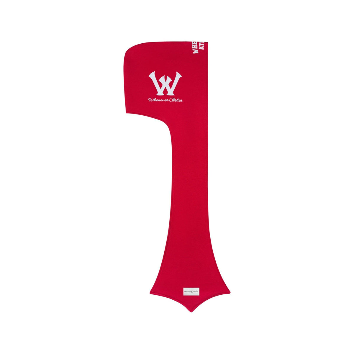 "WHENEVER" PATCHWORK HOODED SCARF / RED
