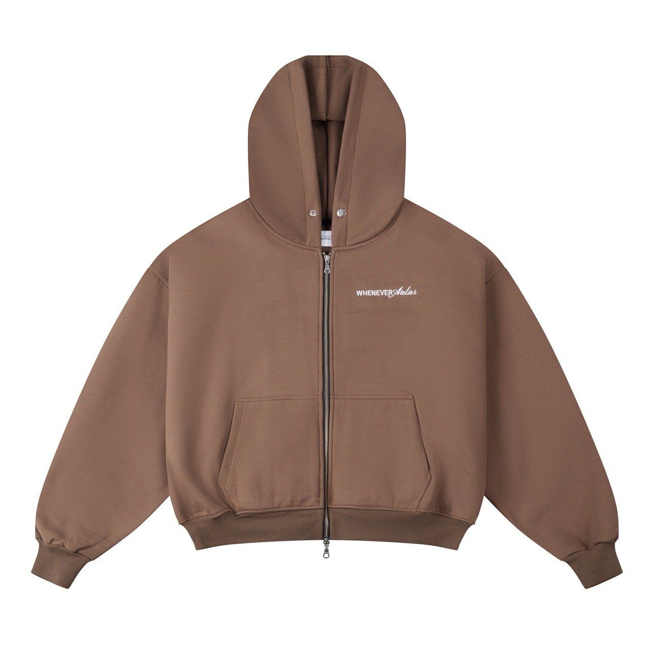 “WHENEVER” CINNAMON ZIP-UP HOODIE VER 2