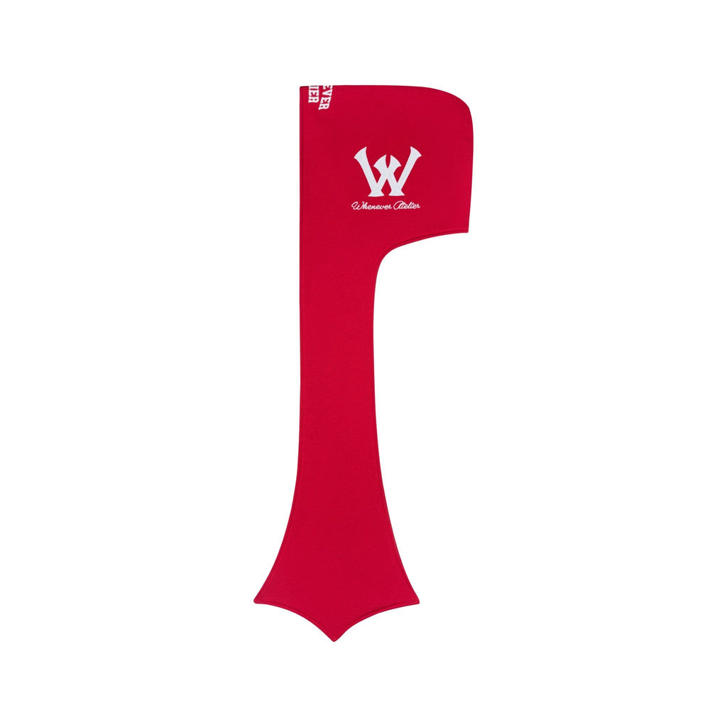 "WHENEVER" PATCHWORK HOODED SCARF / RED