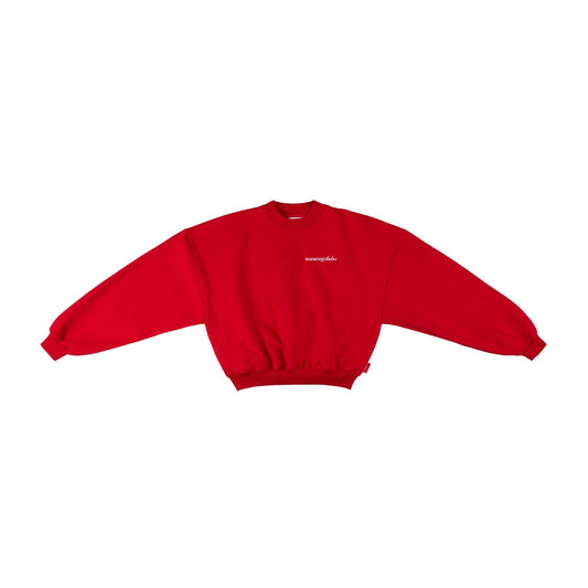 “WHENEVER” BASIC SWEATER / RED