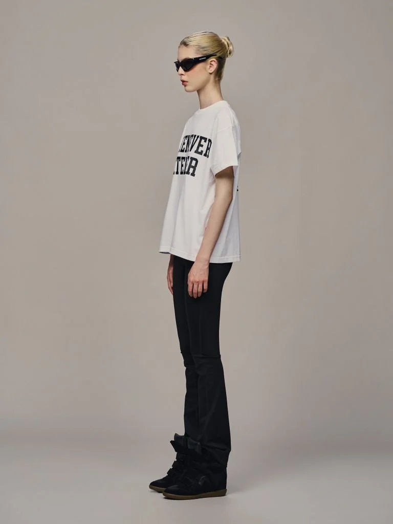 “WHENEVER” BASIC LOGO VER2 T-SHIRT / WHITE