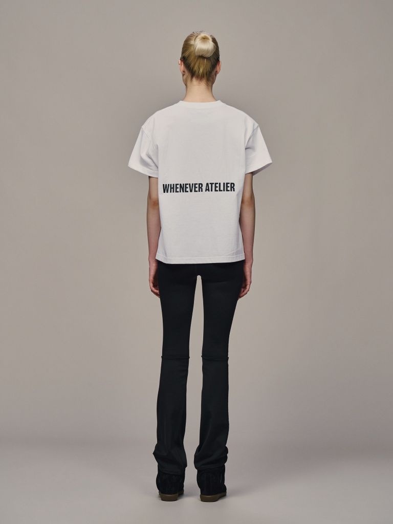 “WHENEVER” BASIC LOGO VER2 T-SHIRT / WHITE