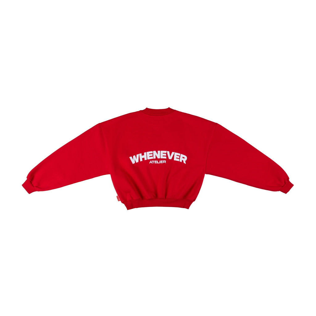 “WHENEVER” BASIC SWEATER / RED