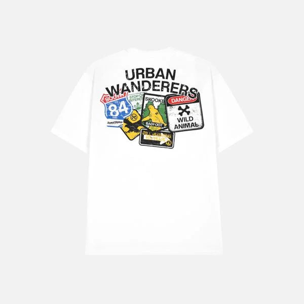 S-URBANWANDERERS TEE WHITE - BAD HABITS SUPERTRAMP COLLECTION