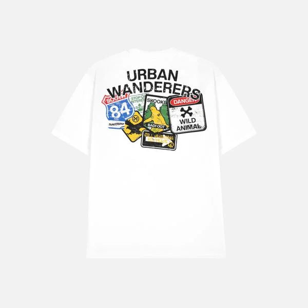 S-URBANWANDERERS TEE WHITE - BAD HABITS SUPERTRAMP COLLECTION