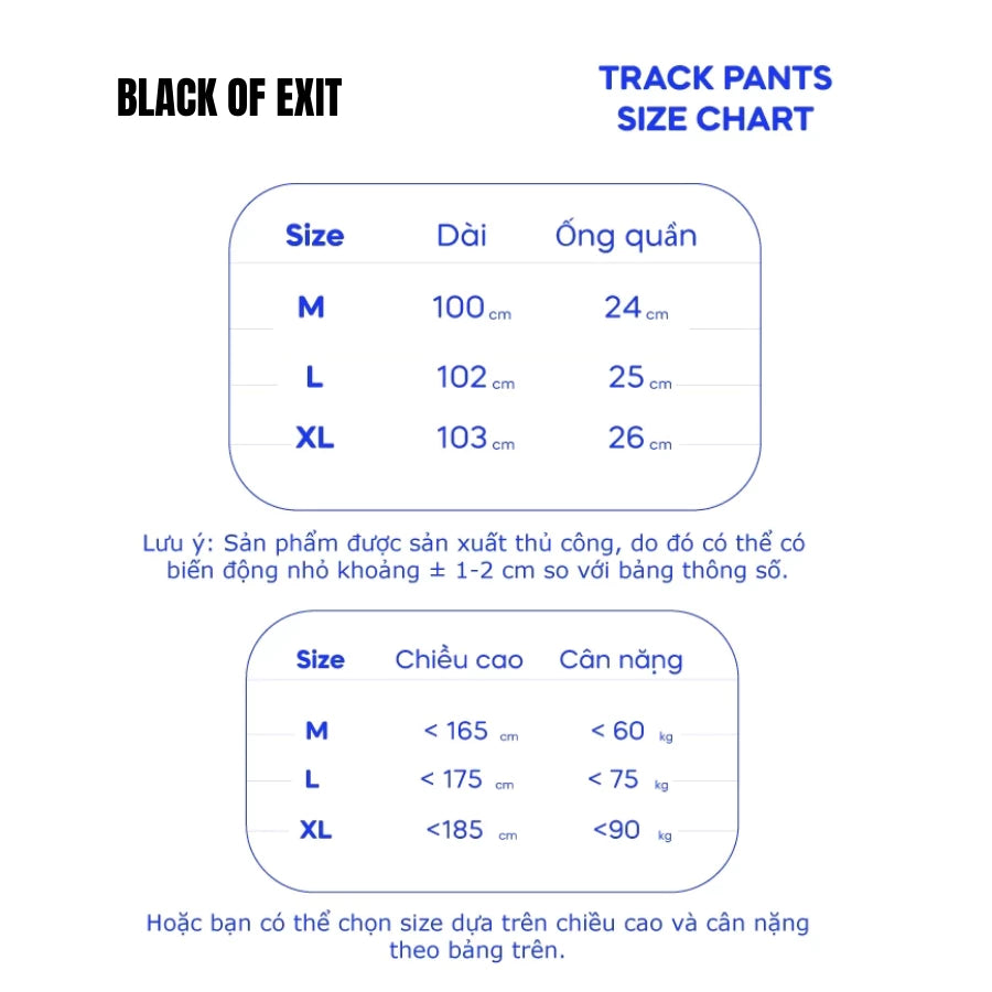 Quần nỉ dài Gân Chéo Trơn BLACK OF EXIT Vải Nỉ 2 Da Unisex