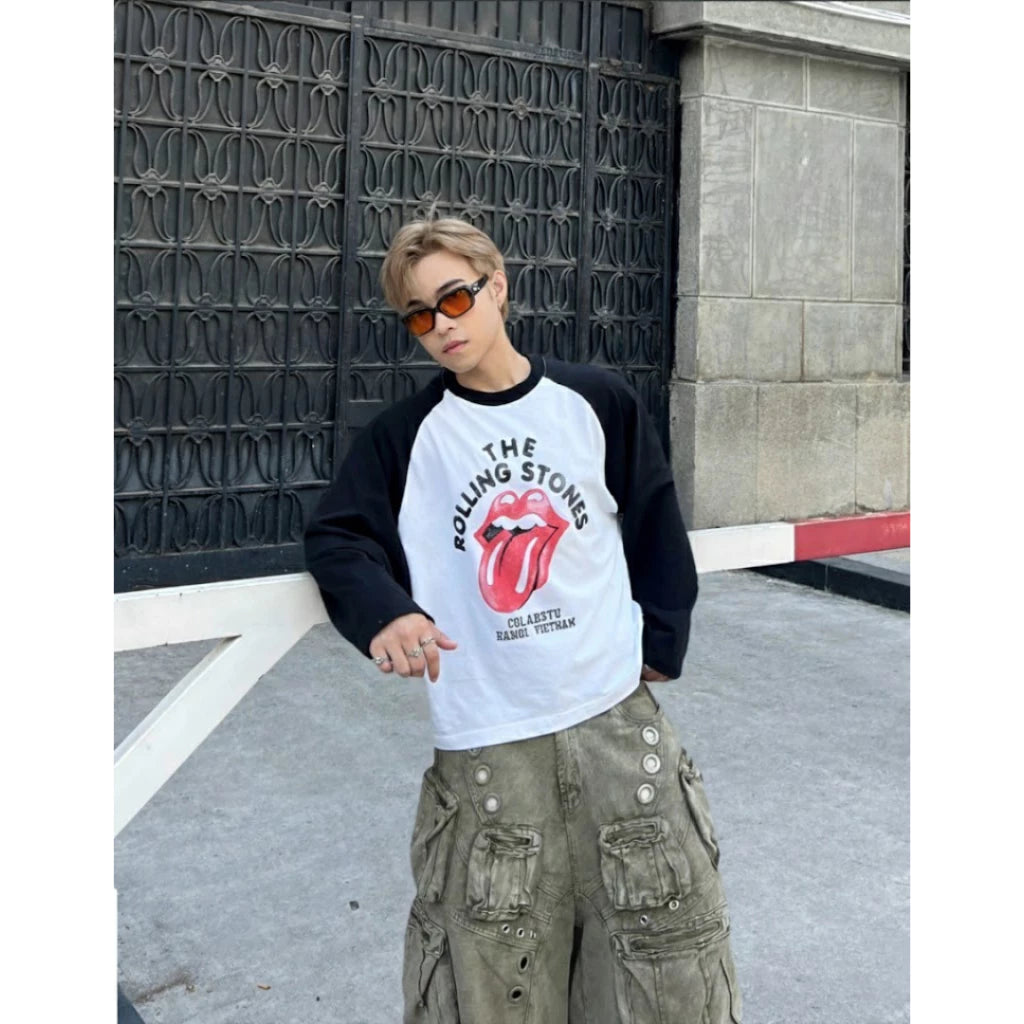 DCxRS Faded Print Raglan LS T-Shirt
