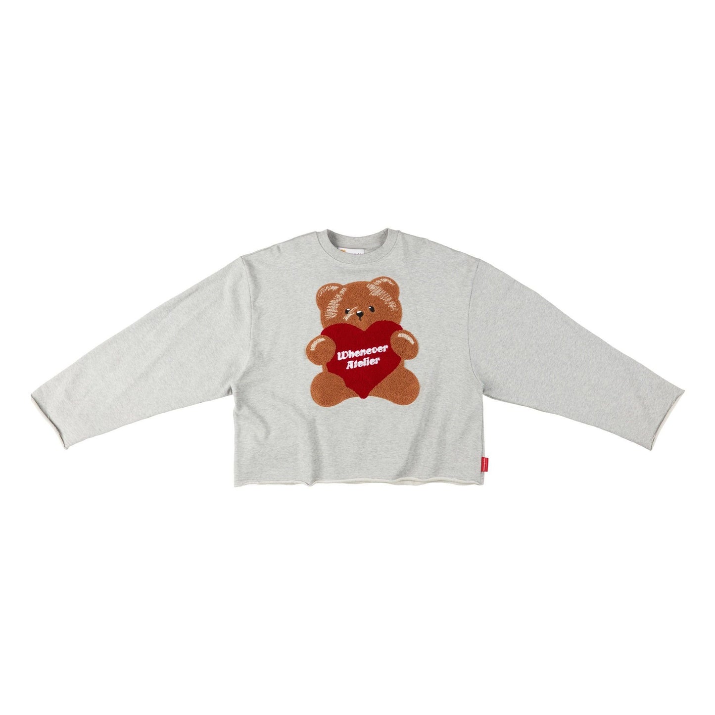 “WHENEVER” BEAR LONG SLEEVES T-SHIRT / GREY