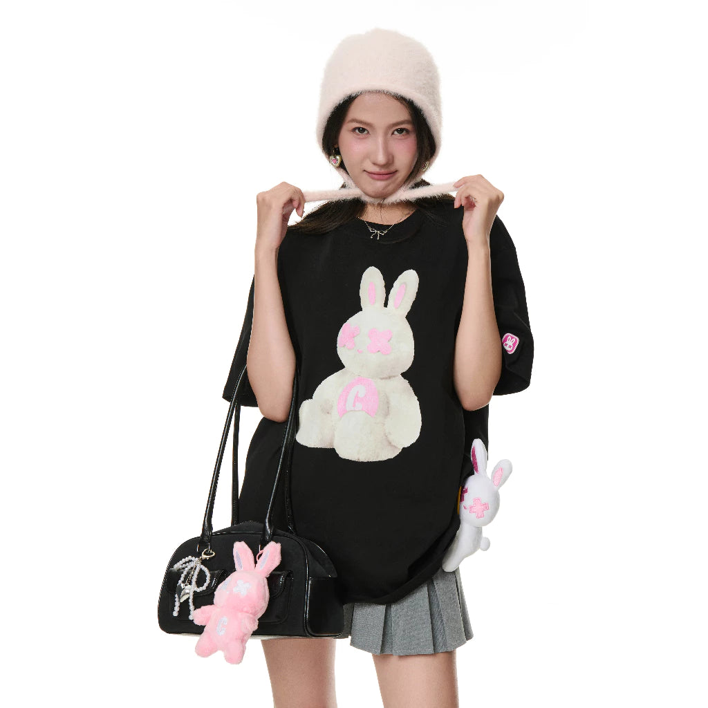 RABBIT DREAM TEE - DREAMER COLLECTION | BLACK - WHITE |