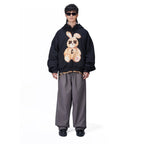 LOVEABLE RABBIT HOODIE – BLACK