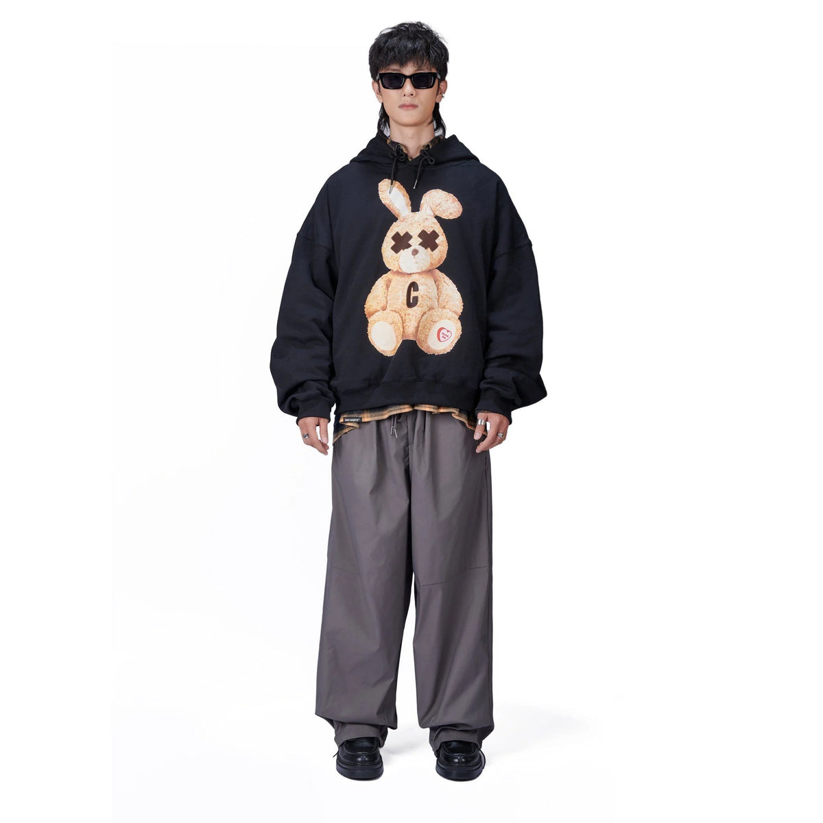LOVEABLE RABBIT HOODIE – BLACK