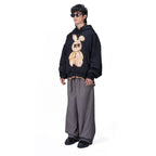 LOVEABLE RABBIT HOODIE – BLACK