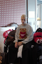 “WHENEVER” BEAR LONG SLEEVES T-SHIRT / GREY
