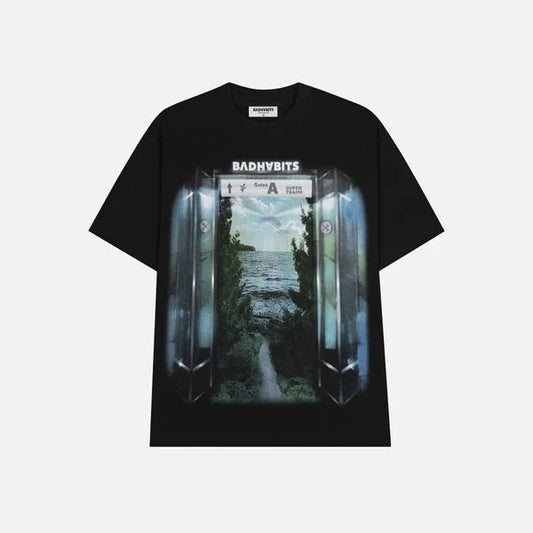 BLACK S-WILD STATION TEE - BAD HABITS SUPERTRAMP COLLECTION