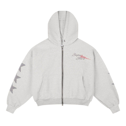 “WHENEVER” SUPER STAR HOODIE ZIP / PREMIUM GREY