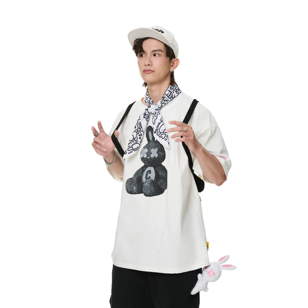 RABBIT DREAM TEE - DREAMER COLLECTION | BLACK - WHITE |