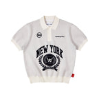 “WHENEVER” NY KNIT POLO SHIRT / WHITE