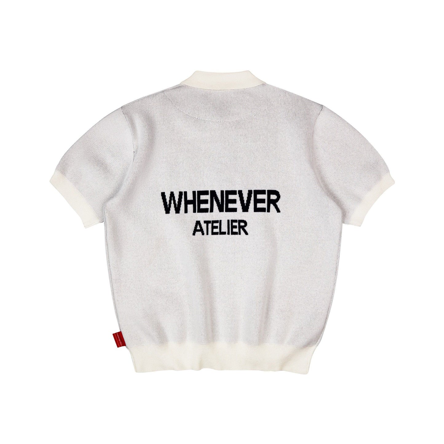 “WHENEVER” NY KNIT POLO SHIRT / WHITE