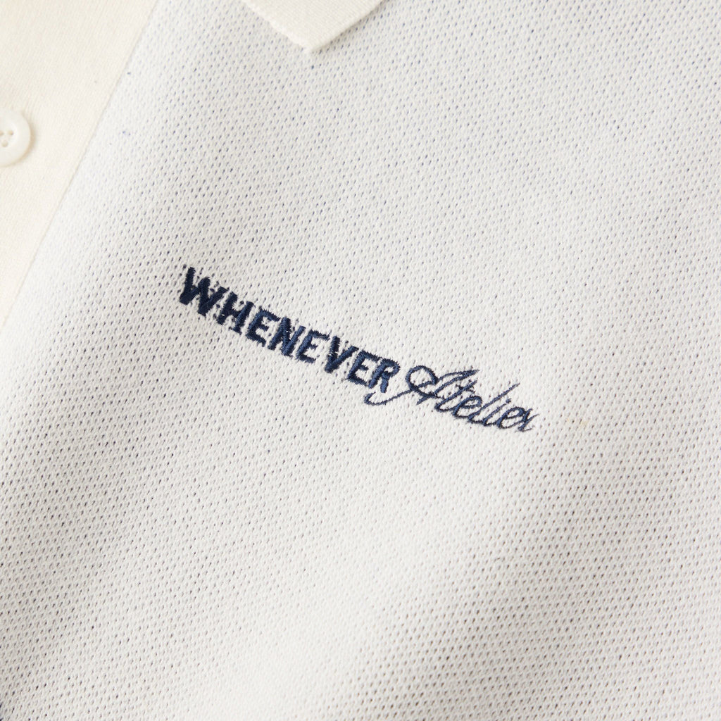 “WHENEVER” NY KNIT POLO SHIRT / WHITE