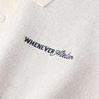 “WHENEVER” NY KNIT POLO SHIRT / WHITE