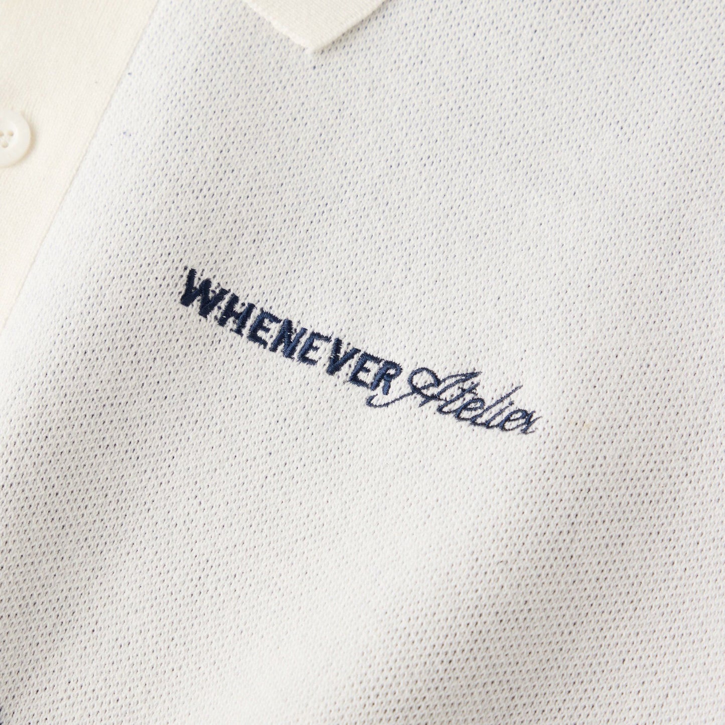 “WHENEVER” NY KNIT POLO SHIRT / WHITE