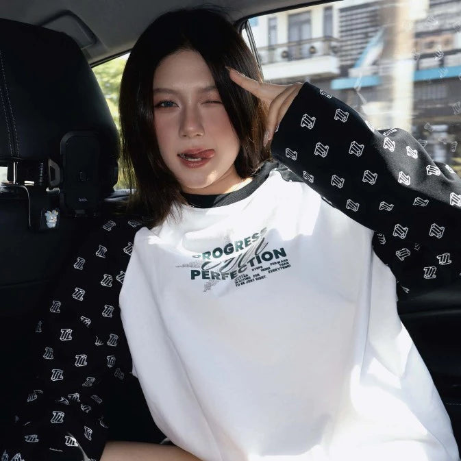Áo Tay Dài Star Phối Cotton 280gsm 2 Chiều In Full Chame