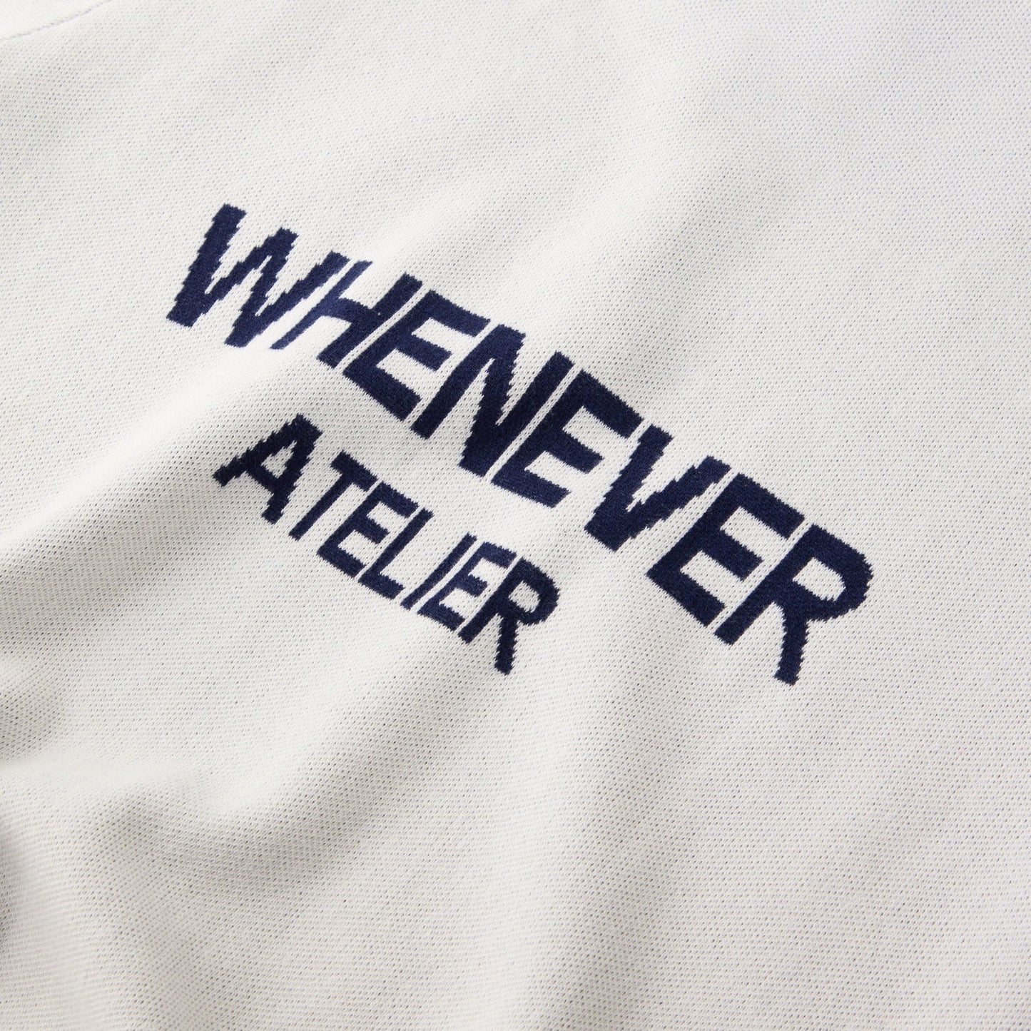 “WHENEVER” NY KNIT POLO SHIRT / WHITE