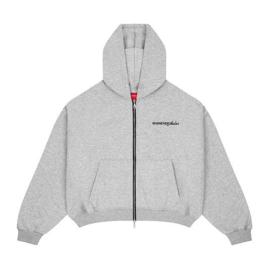 “WHENEVER” BASIC ZIP-UP HOODIE / PREMIUM GREY VER 2