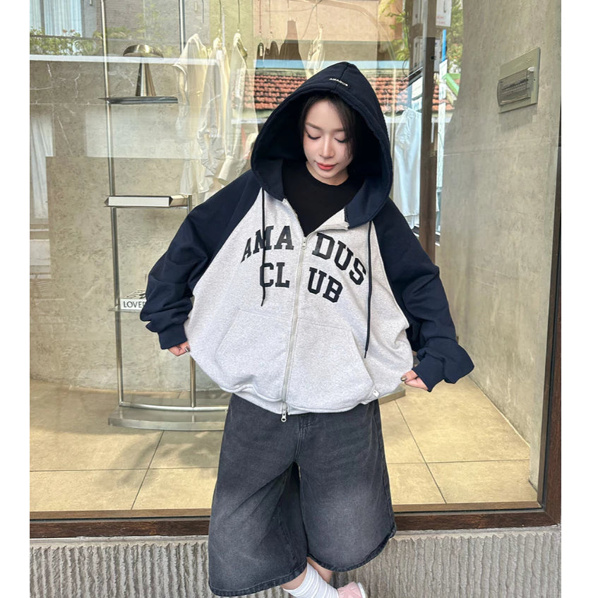 HOODIE ZIP RAGLAN BOXY NỈ CHÂN CUA 420gsm khoá kéo 2 chiều unisex