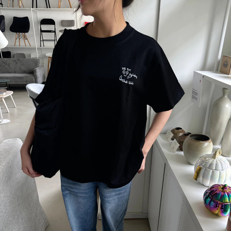 Áo thun "Vô Tri" form boxy vải 100% cotton 2 chiều 260gsm dày dặn
