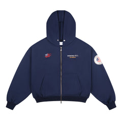 “WHENEVER” LA HOODIE ZIP / NAVY
