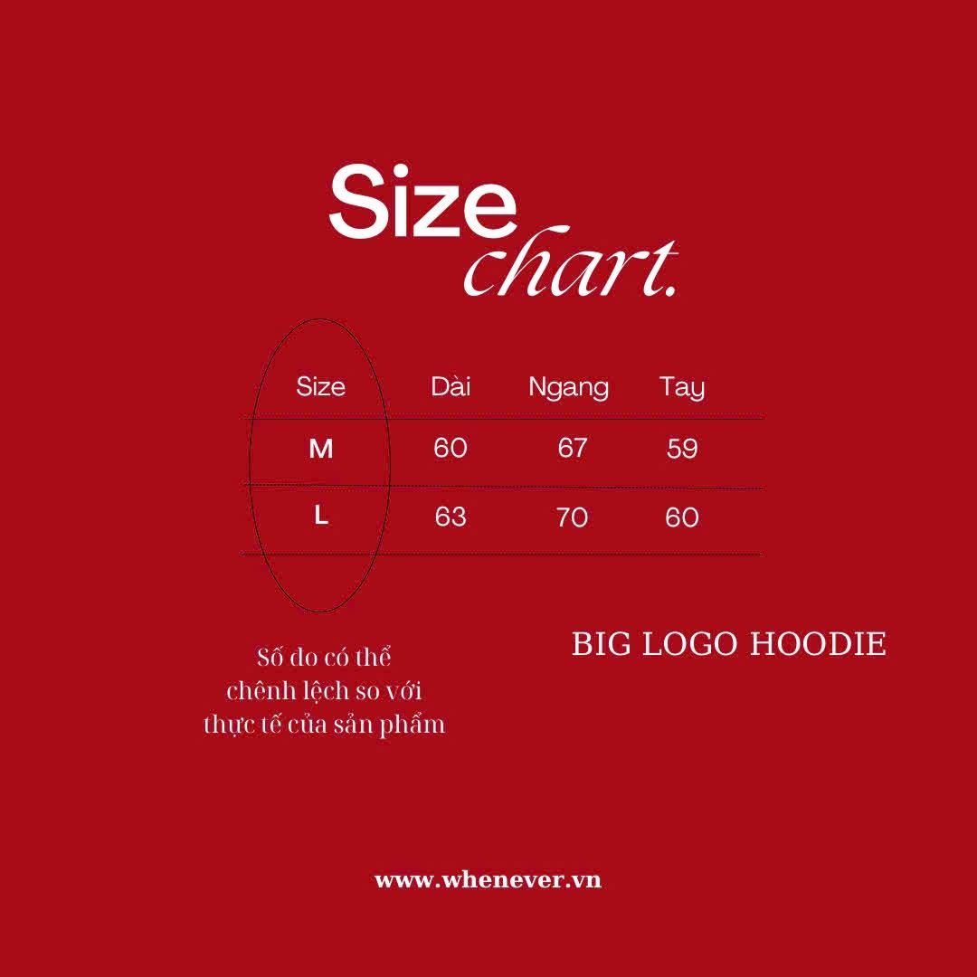 "WHENEVER" BIG LOGO HOODIE / PREMIUM GREY
