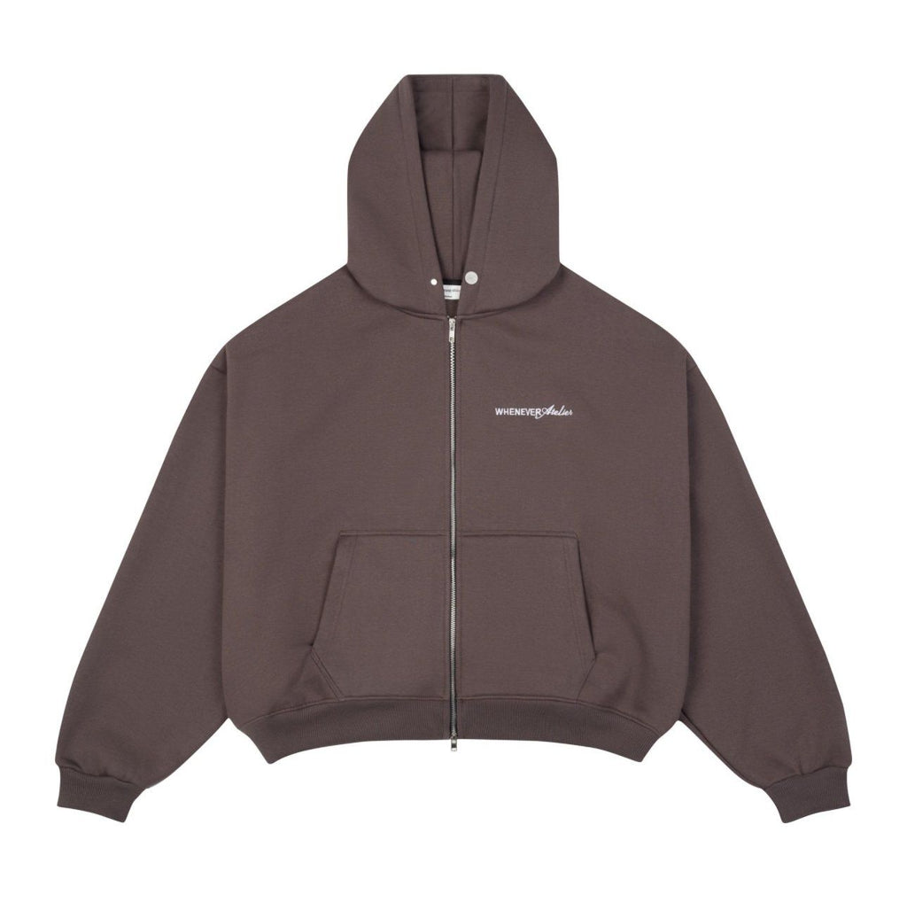 “WHENEVER” CINNAMON ZIP-UP HOODIE VER 2